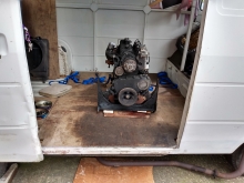 Engine inside the van